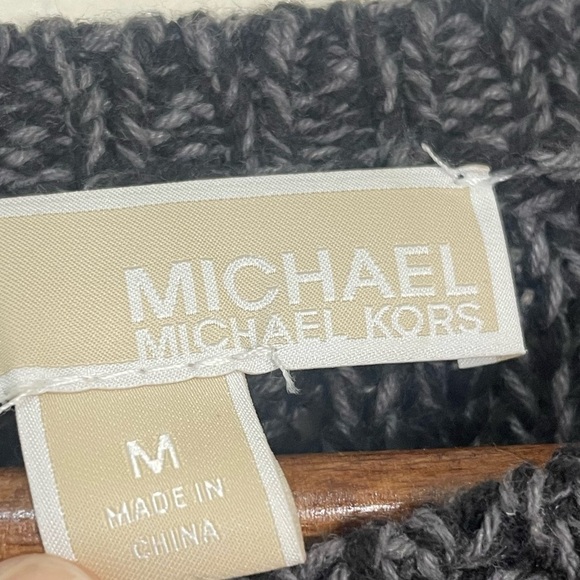 Michael Kors Charcoal Grey Chunky Knit Scoop Neck Sweater - Picture 6 of 7